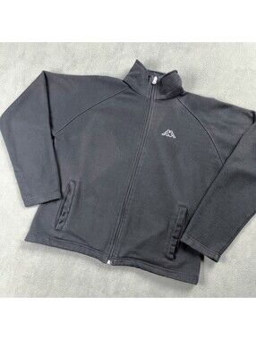 Y2K Kappa Black Full Zip Fleece Jacket Small